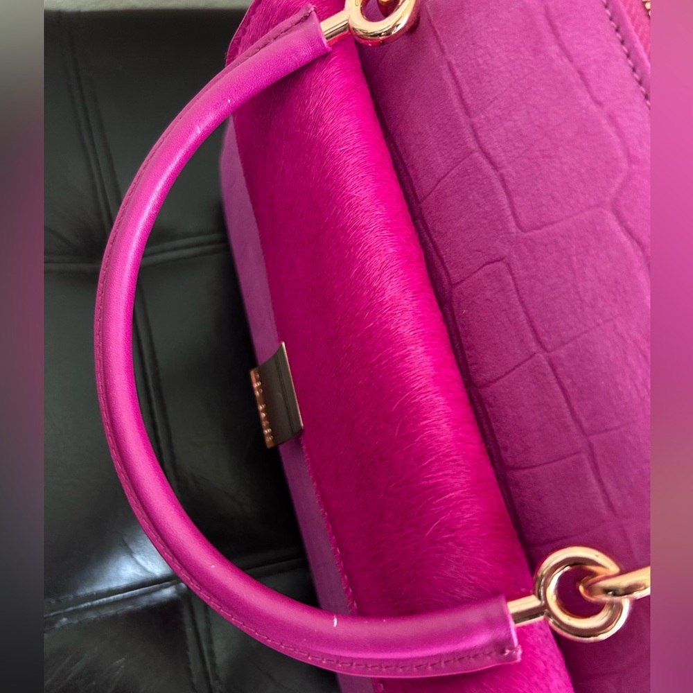 Ted Baker London 2 in 1 Calf Hair Leather Clutch Top Handle Handbag - Picture 7 of 17
